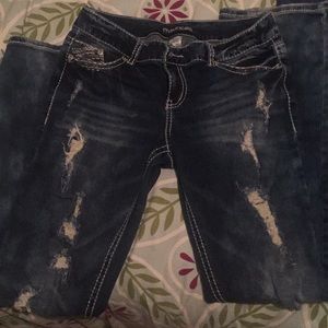 Distressed Boot Cut Jeans